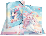 Classeur d'angle HERMA « Licornes joyeuses », carton, DIN A4