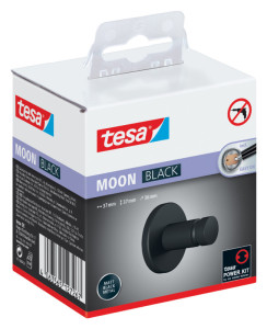tesa Support de serviette de toilette MOON BLACK, noir