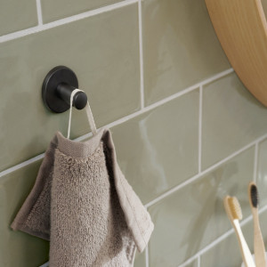 tesa Support de serviette de toilette MOON BLACK, noir