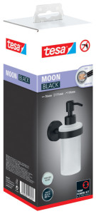 tesa Distributeur de savon MOON BLACK, verre satiné, noir