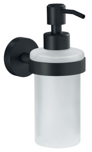 tesa Distributeur de savon MOON BLACK, verre satiné, noir