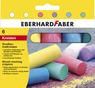 EBERHARD FABER Craie de trottoir, étui en carton de 6