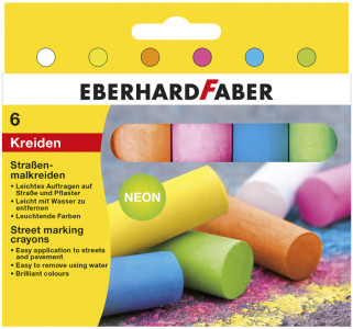 EBERHARD FABER Craie de trottoir Fluo, étui en carton de 6