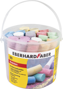 EBERHARD FABER Craie de trottoir, seau en plastique de 20