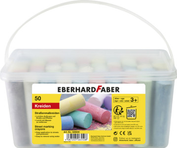 EBERHARD FABER Craie de trottoir, seau en plastique de 20