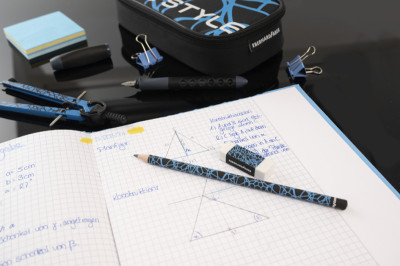 EBERHARD FABER Kit crayon de papier FLUO, HB, bleu fluo