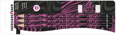 EBERHARD FABER Kit crayon de papier FLUO, HB, rose fluo