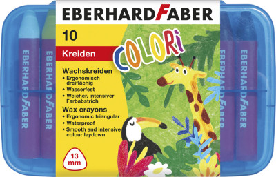 EBERHARD FABER Craie de cire triangulaire COLORI, étui de 10