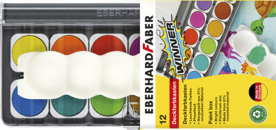 EBERHARD FABER Deckfarbkasten WINNER, 12 Farben