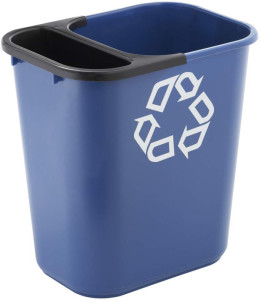 Rubbermaid Corbeille à papier, 39 litres, PE, bleu