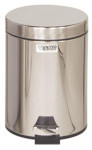 Rubbermaid Poubelle à pédale, ronde, 5,6 litres, argent Rubbermaid Poubelle à pédale, ronde, 5,6 litres, argent