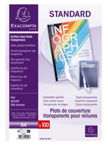 EXACOMPTA Plats de couverture, A4, PVC, 0,20 mm, transparent