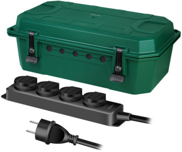 LogiLink Außen-Elektronikbox mit 4-fach Steckdosenleise