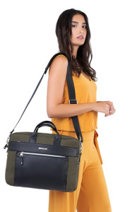 BESTLIFE Business Sacoche pour laptop ALYA, vert foncé/noir