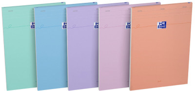 Oxford Bloc-notes Smart, A4, quadrillé, assorti Pastel