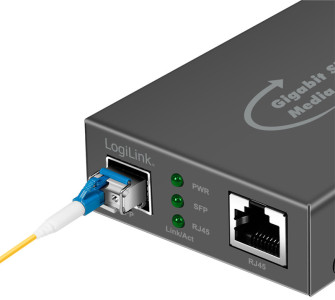 LogiLink Convertisseur média Gigabit, RJ45/SFP, noir