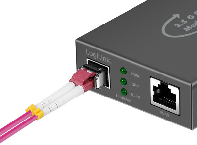 LogiLink Convertisseur média 2,5 Gigabit, RJ45/SFP, noir