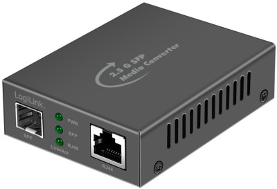 LogiLink Convertisseur média 2,5 Gigabit, RJ45/SFP, noir