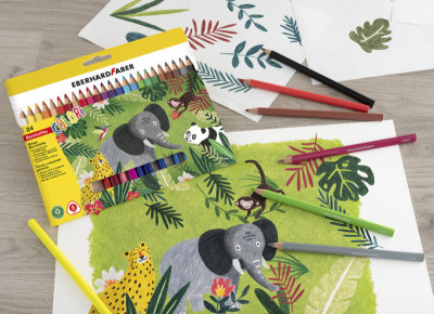 EBERHARD FABER Crayon de couleur COLORI Jumbo, étui de 10