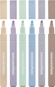 EBERHARD FABER Textmarker Slim, Pastellfarben, 6er Etui