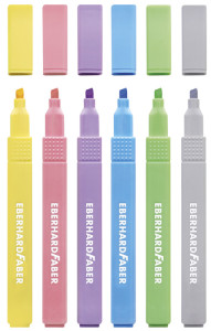 EBERHARD FABER Textmarker Slim, Pastellfarben, 6er Etui