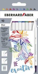 EBERHARD FABER Duo Fineliner & Fasermaler, 10er Kartonetui