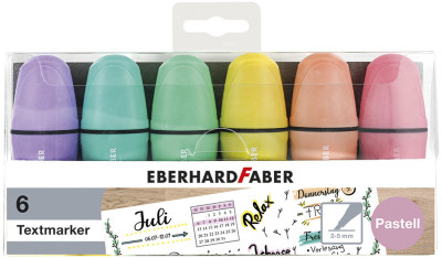 EBERHARD FABER Textmarker Mini Pastell NEW COLOURS, 6er Etui