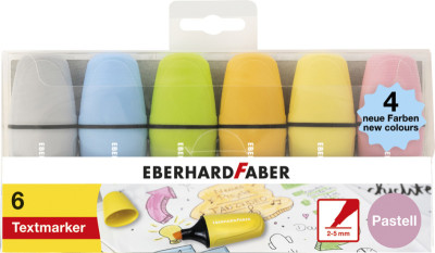 EBERHARD FABER Textmarker Mini Pastell NEW COLOURS, 6er Etui