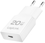 LogiLink Chargeur secteur USB, 1x USB-C (PD), 20 W, blanc