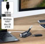 Hub USB 2.0 Hama, 4 ports, noir