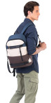 BESTLIFE Urban Sac à dos laptop COL SKATE, bleu/beige/marron