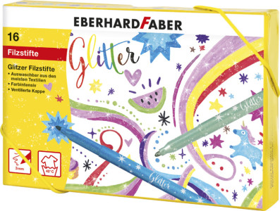 EBERHARD FABER Feutre à paillettes, carton cadeau de 16