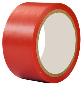 rillprint Bande de marquage au sol, 50 mm x 33 m,rouge/blanc