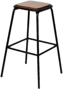 PAPERFLOW Chaise de bar OSLO, set de 2, structure noire