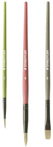 STAEDTLER Set pinceaux à poils synthétiques Noris, 3 pièces