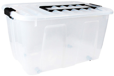Fin de série : Boîte de rangement à roulettes plast team HOME BOX