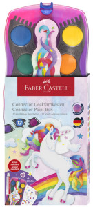 FABER-CASTELL Boîte de peinture CONNECTOR Licorne, 12 coul.
