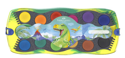 FABER-CASTELL Boîte de peinture CONNECTOR Dino, 12 couleurs