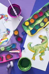 FABER-CASTELL Boîte de peinture CONNECTOR Dino, 12 couleurs
