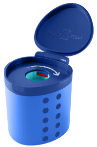 FABER-CASTELL Taille-crayon avec réservoir Grippy, bleu