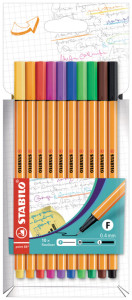 STABILO Feutre à pointe fine point 88, étui carton de 10