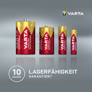 VARTA Alkaline Batterie Longlife Max Power, Mono (D)