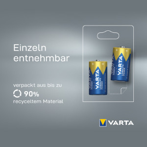 VARTA Alkaline Batterie Longlife Power, Mono (D), 2er