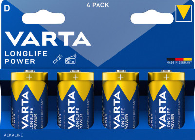 VARTA Alkaline Batterie Longlife Power, Mono (D), 2er