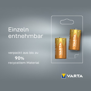 VARTA Alkaline Batterie Longlife, Mono (D), 2er Blister