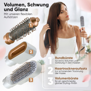 PROFI CARE Multihairstyler 4 en 1 PC-HAS 3132, blanc/rosé