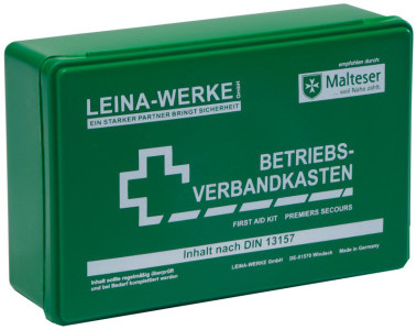 LEINA Betriebsverbandkasten, Inhalt DIN 13157, grün