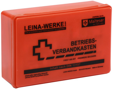 LEINA Betriebsverbandkasten, Inhalt DIN 13157, grün