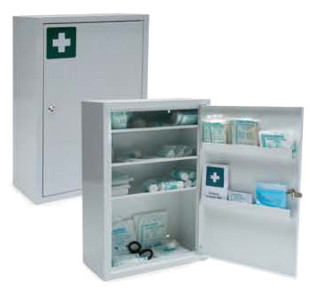 Armoire de premiers secours LEINA Medisan D, contenu DIN 13157, blanc