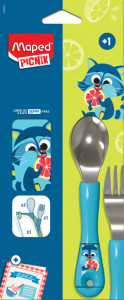 Maped PICNIK Besteck-Set WASCHBÄR, 3-teilig, blau